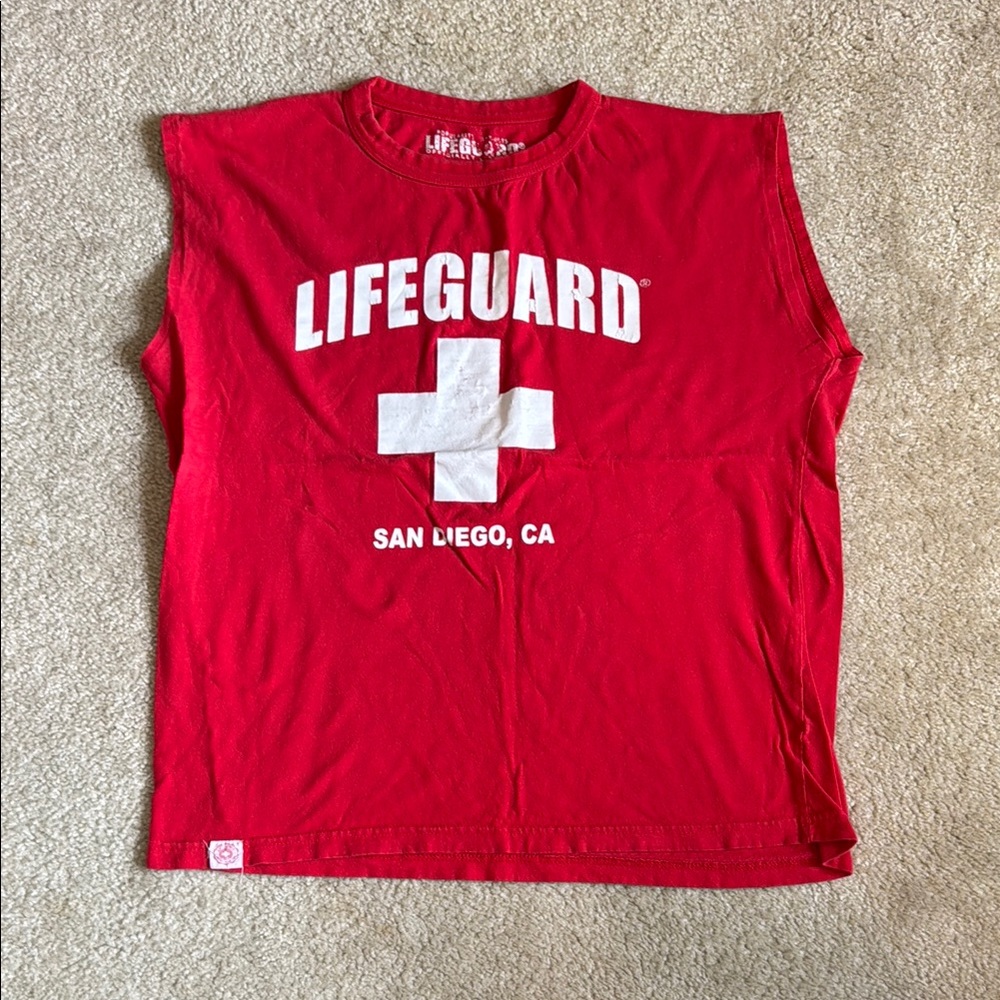 Popular Basics Red Lifeguard Tank Top